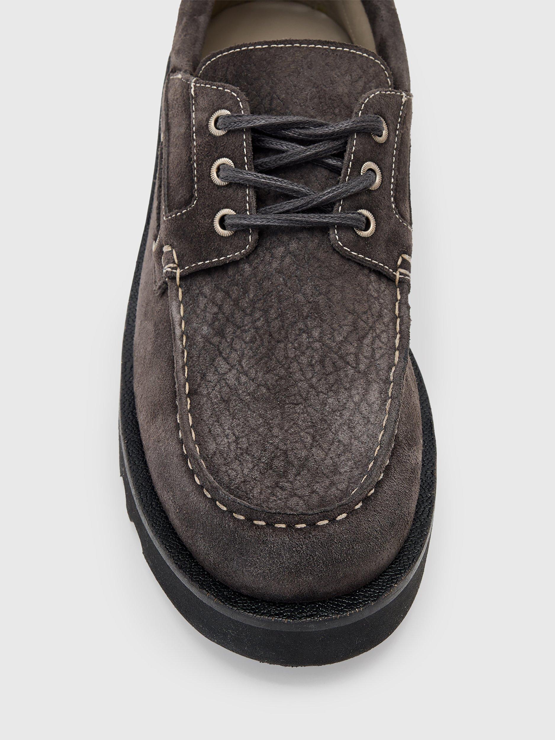 Product image 2 of 5, which shows AllSaints Skiff Suede Boat Shoes, Warm Grey, EU44