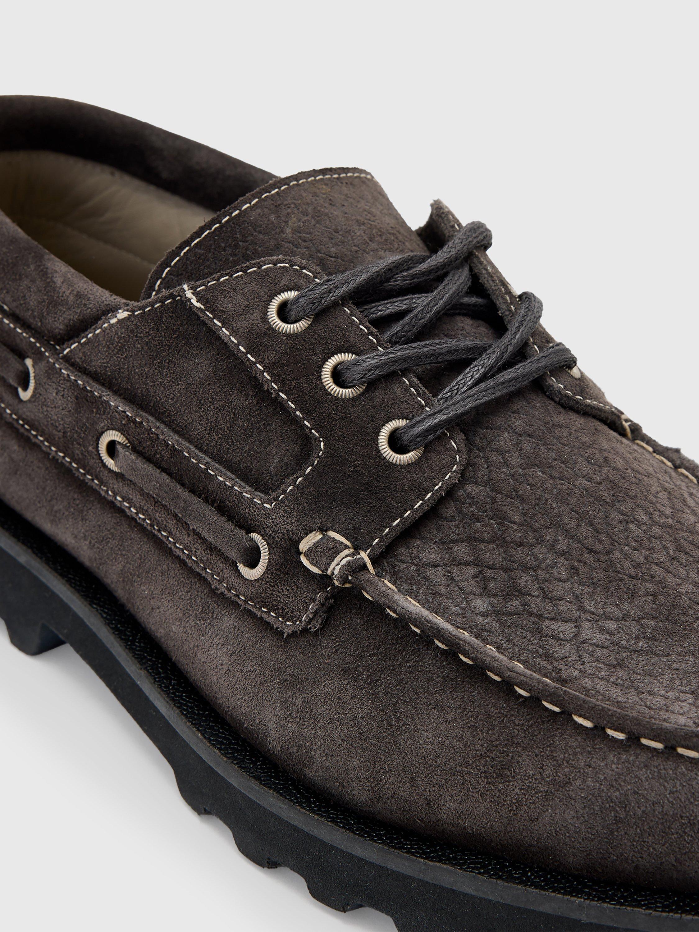 Product image 4 of 5, which shows AllSaints Skiff Suede Boat Shoes, Warm Grey, EU44
