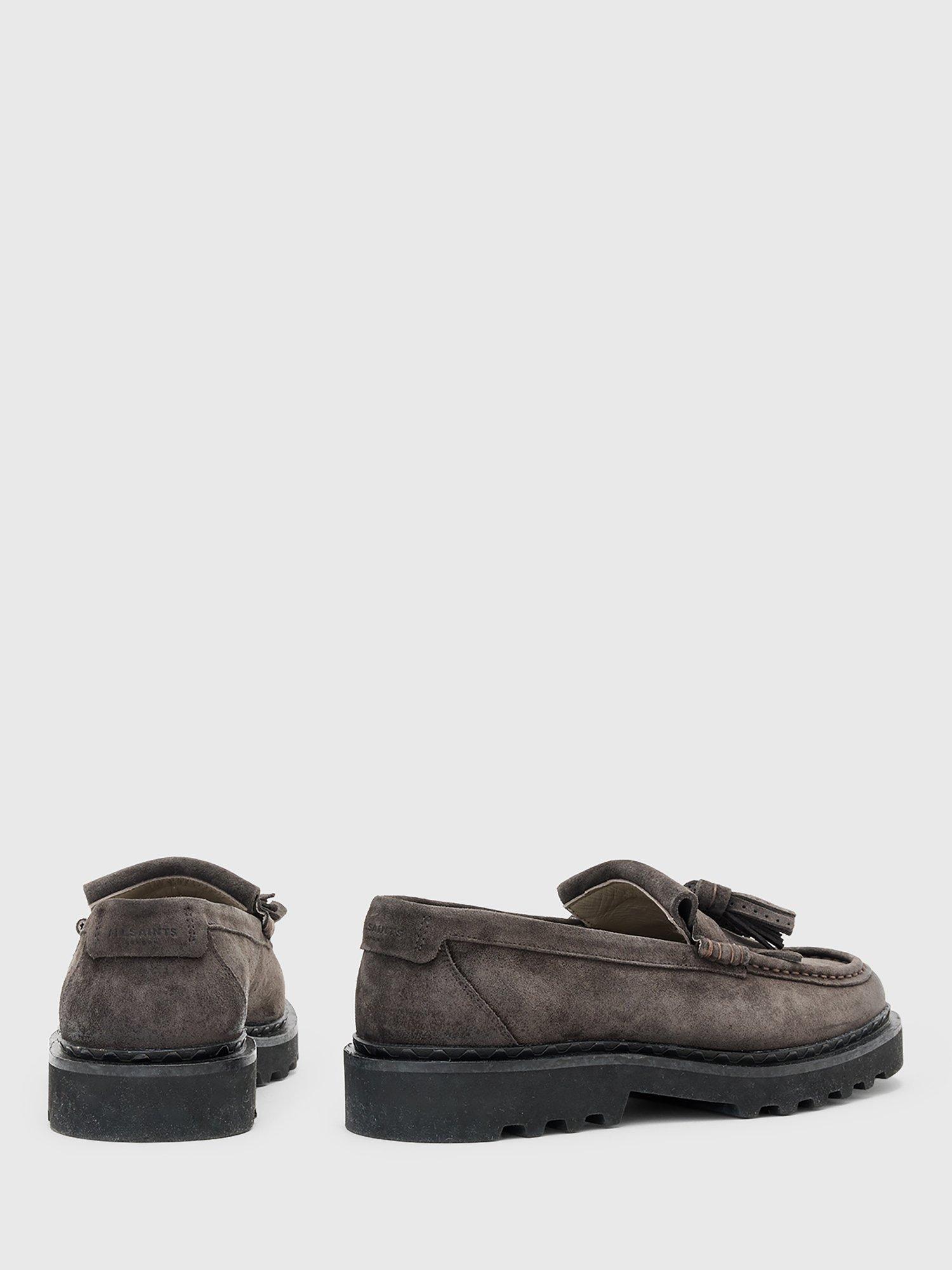 Product image 5 of 5, which shows AllSaints Skiff Suede Tassel Loafers, Warm Grey, EU44