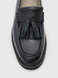 AllSaints Skiff Leather Tassel Loafers, Black