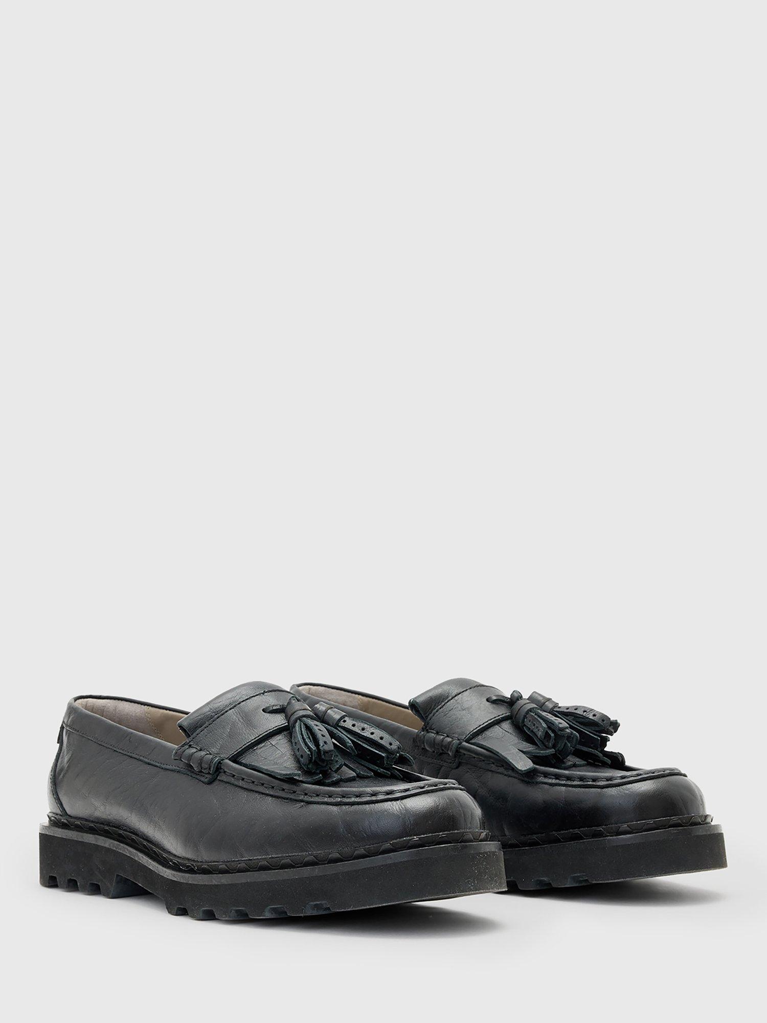 Product image 3 of 5, which shows AllSaints Skiff Leather Tassel Loafers, Black, EU44