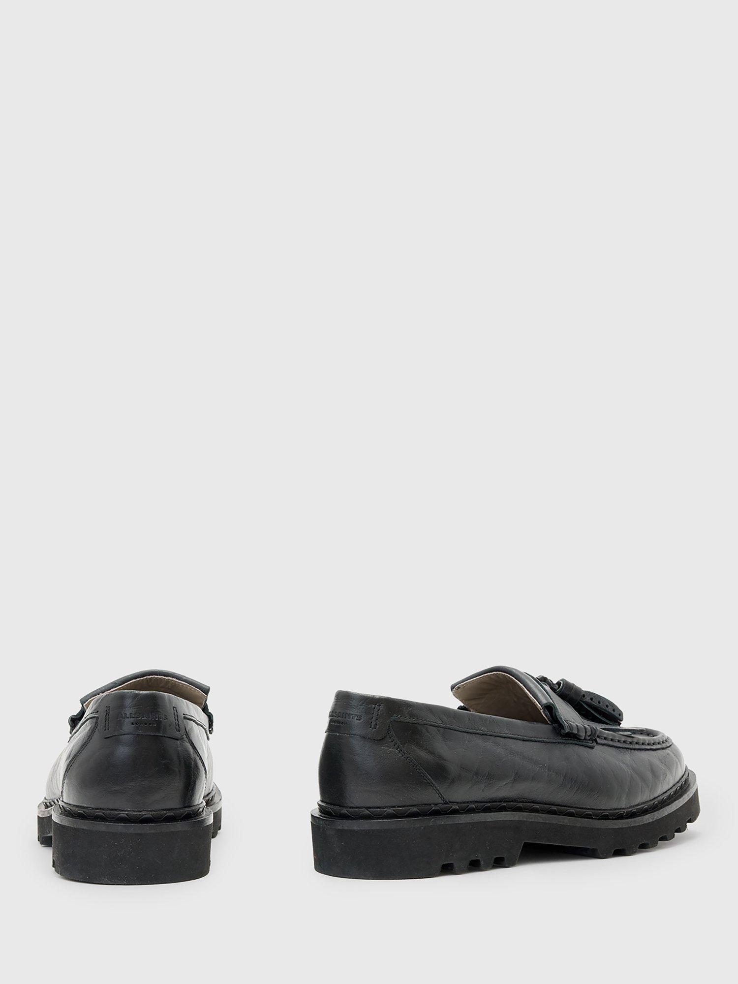 Product image 5 of 5, which shows AllSaints Skiff Leather Tassel Loafers, Black, EU44
