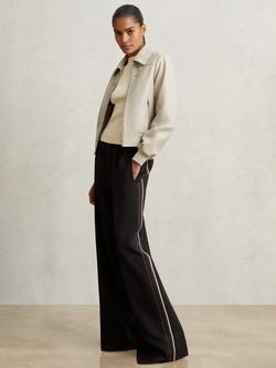 Reiss Petite Robyn Side Stripe Trousers, Black