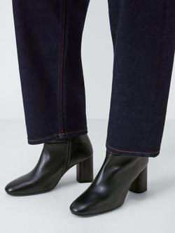 John Lewis Orwell Leather Block Heel Dressy Ankle Boots, Black - view 2, Black