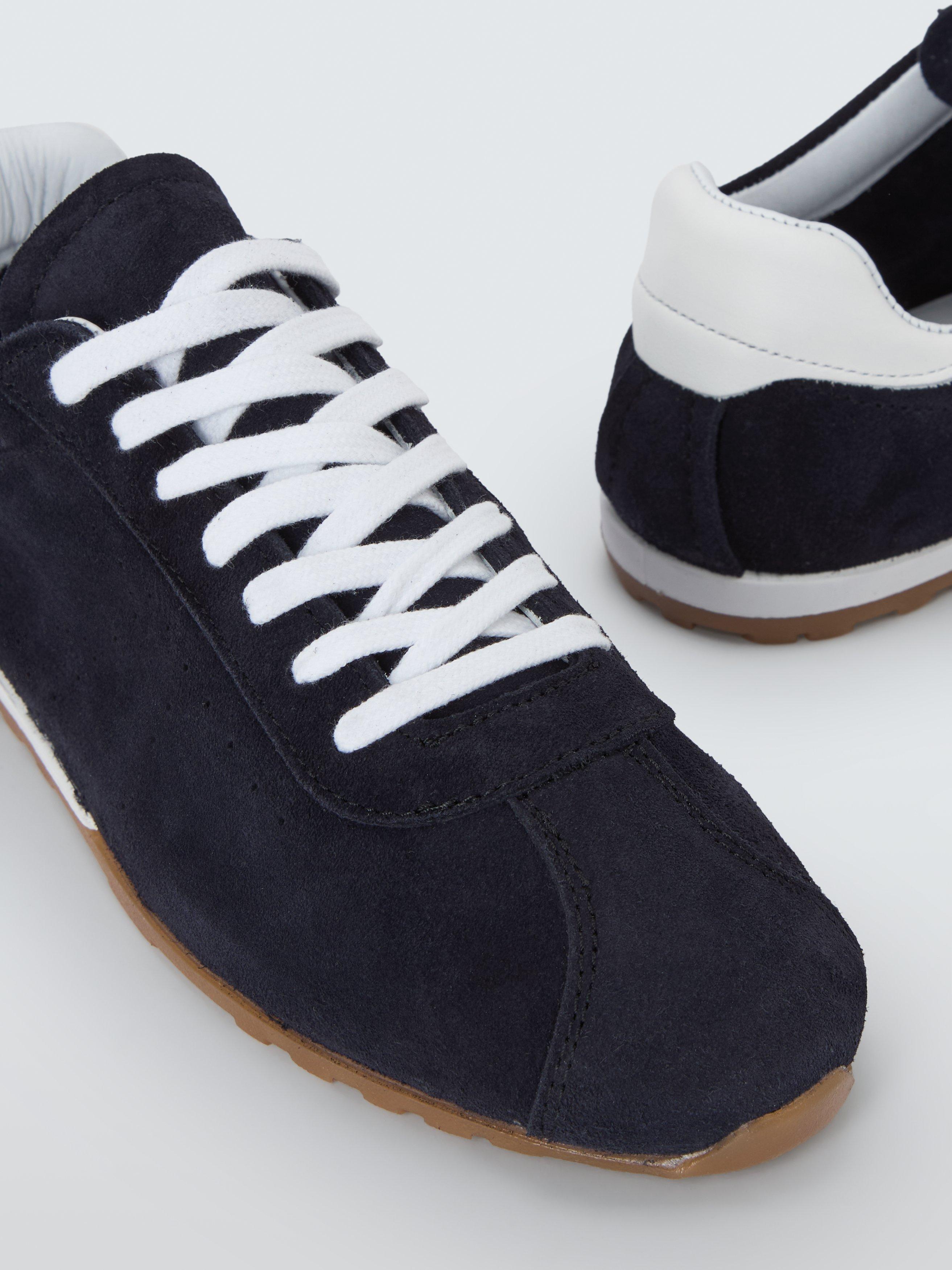 Product image 4 of 6, which shows John Lewis Eagle Suede Sneakerina Trainers, Navy, 3