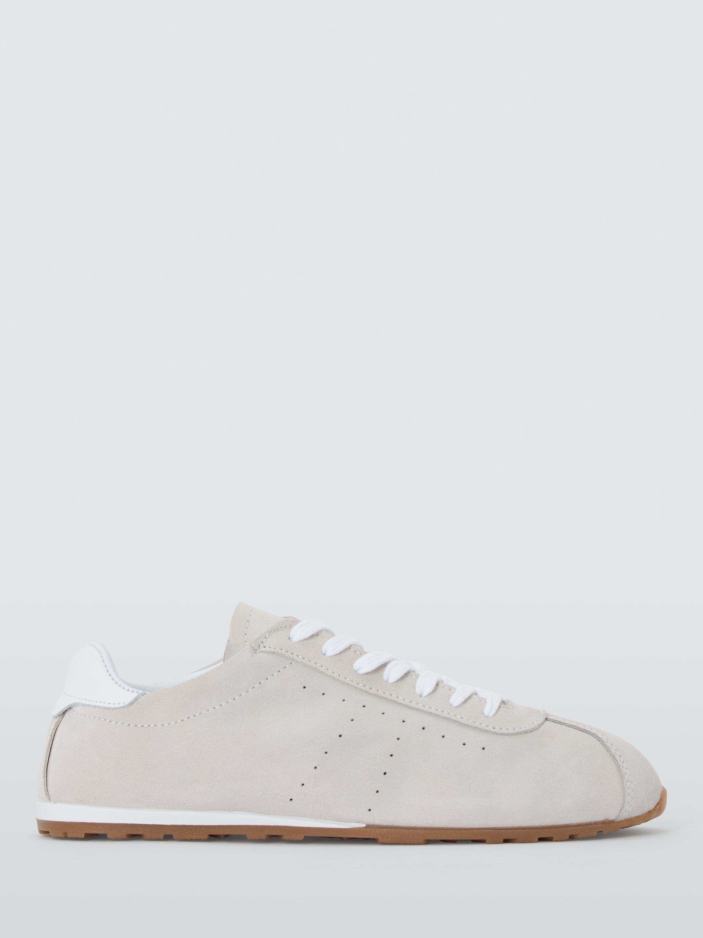 Product image 1 of 6, which shows John Lewis Eagle Suede Sneakerina Trainers, Off White, 3