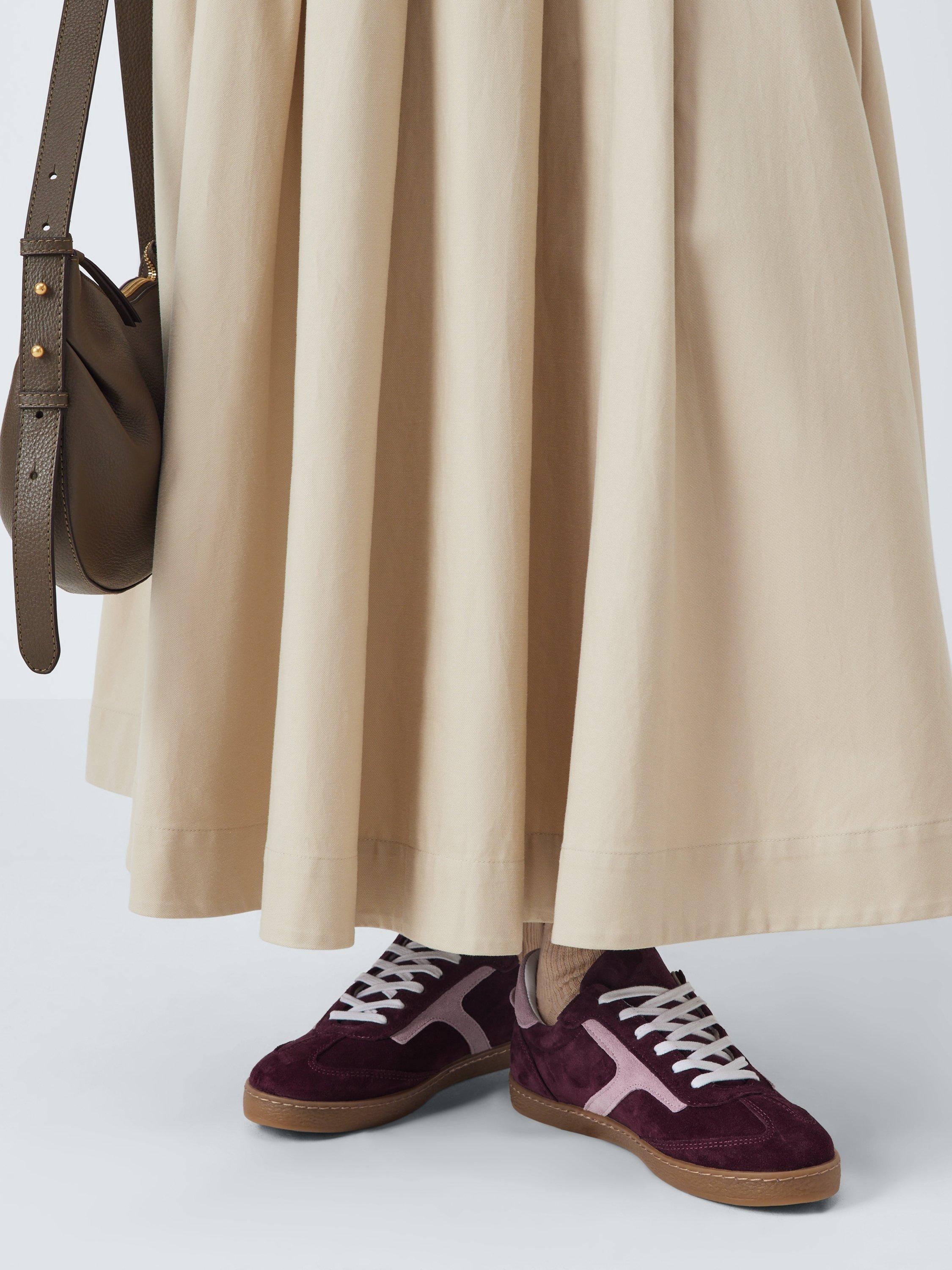 Product image 6 of 6, which shows John Lewis Eldon Suede Cupsole Trainers, Burgundy, 3