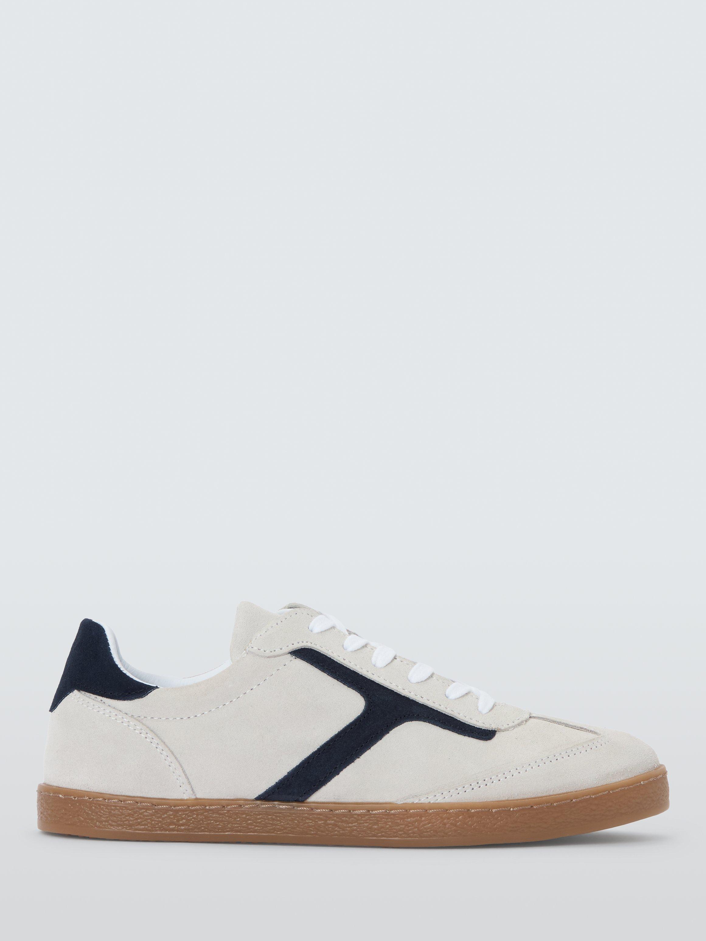 Product image 1 of 6, which shows John Lewis Eldon Suede Cupsole Trainers, Off White, 3
