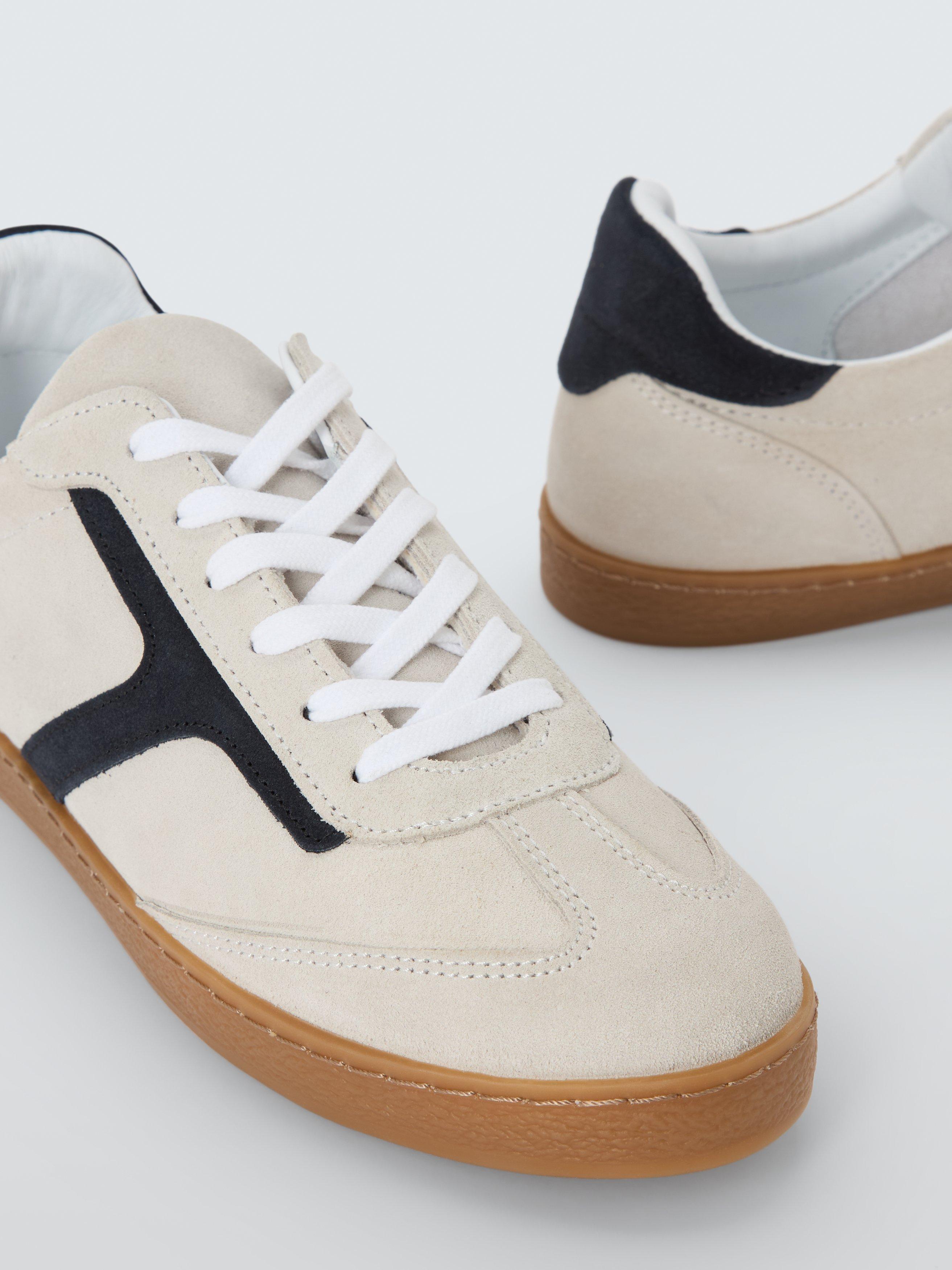Product image 4 of 6, which shows John Lewis Eldon Suede Cupsole Trainers, Off White, 3
