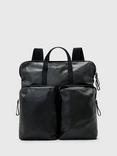 AllSaints Haven Force Leather Backpack, Black