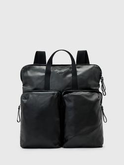 AllSaints Haven Force Leather Backpack, Black, Black