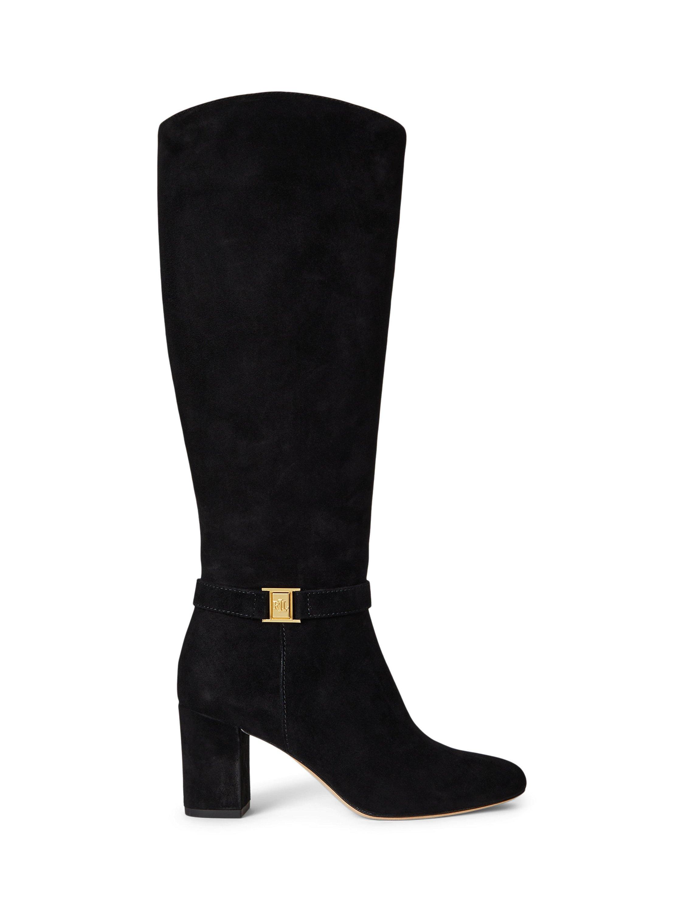 Lauren Ralph Lauren Kellie Suede Knee High Boots, Black