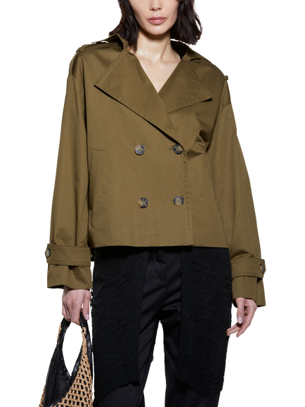 SISLEY Military Trench Jacket, Green, Green