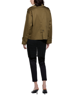 SISLEY Military Trench Jacket, Green - view 2, Green