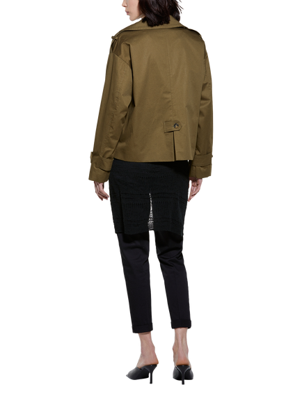 SISLEY Military Trench Jacket, Green - view 2, Green