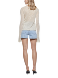 SISLEY Perforated Floral Design Cardigan Top