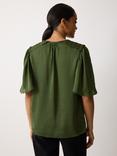 Jigsaw Pleat Detail V-Neck Satin Top