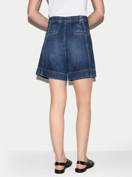 Jigsaw Finton Seam Detail Denim Shorts - view 2, Blue