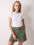 Jigsaw Finton Seam Detail Denim Shorts, Washed Green