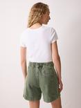 Jigsaw Finton Seam Detail Denim Shorts, Washed Green