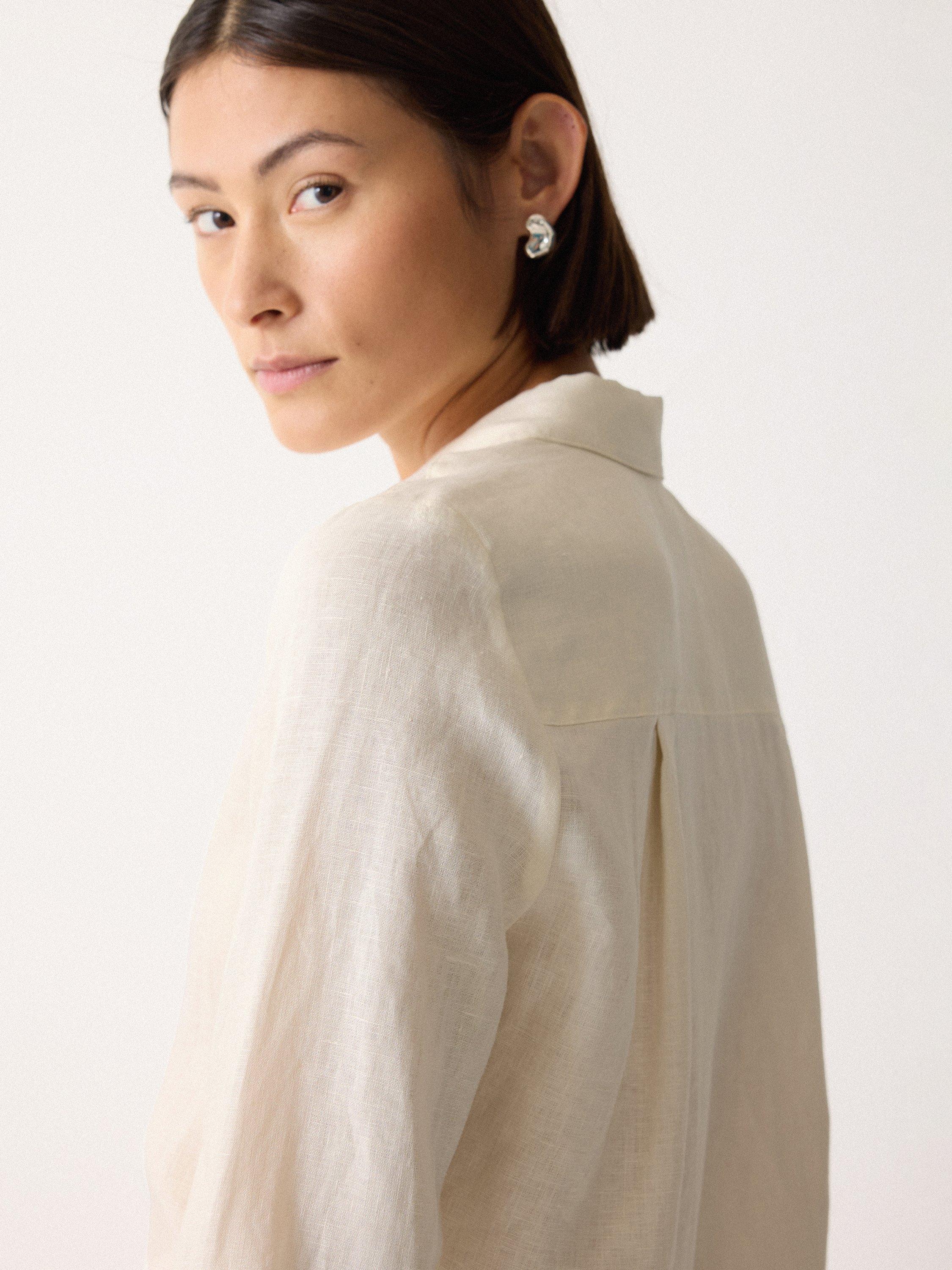 Product image 3 of 5, which shows Jigsaw Classic Pure Linen Shirt, White, 6