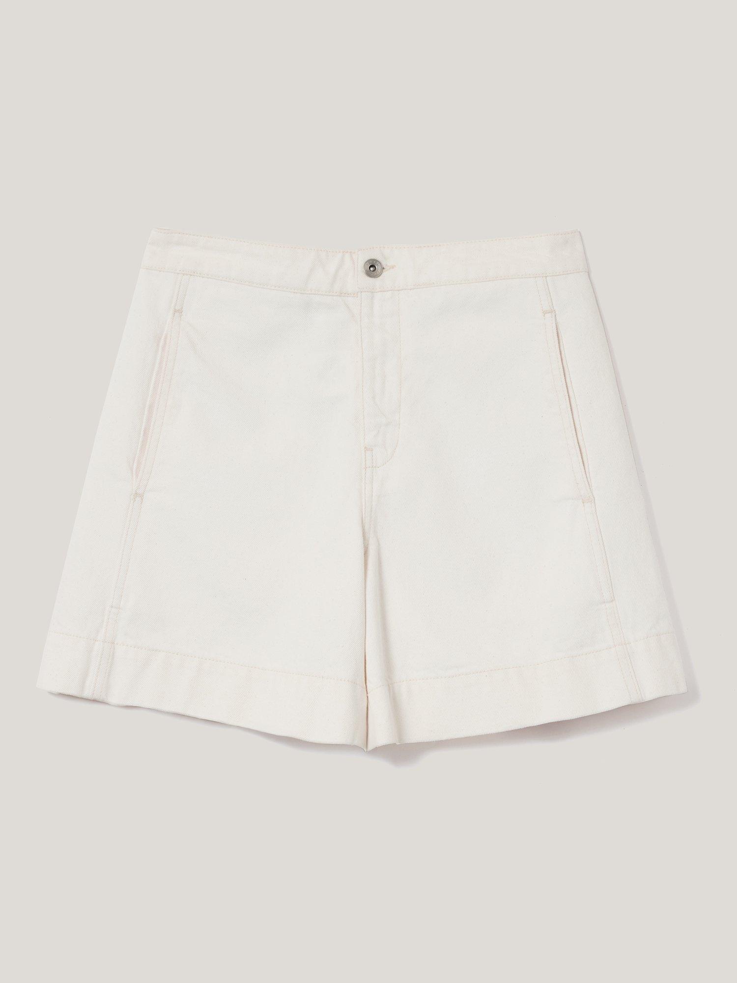 Product image 5 of 6, which shows Jigsaw Finton Seam Detail Denim Shorts, Ecru, 8