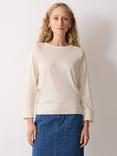 Jigsaw Luxe Raglan Sleeve Jersey Top, Cream