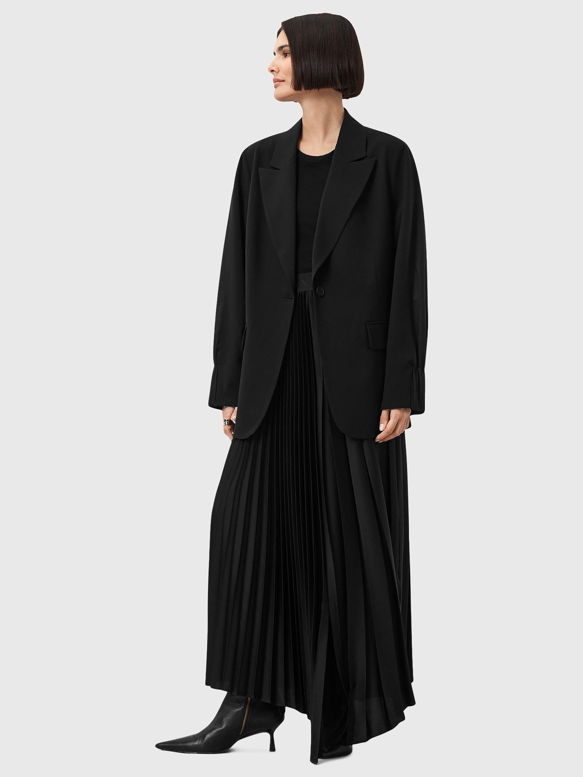 Product image 6 of 9, which shows AllSaints Alassett Longline Blazer, Black, 8