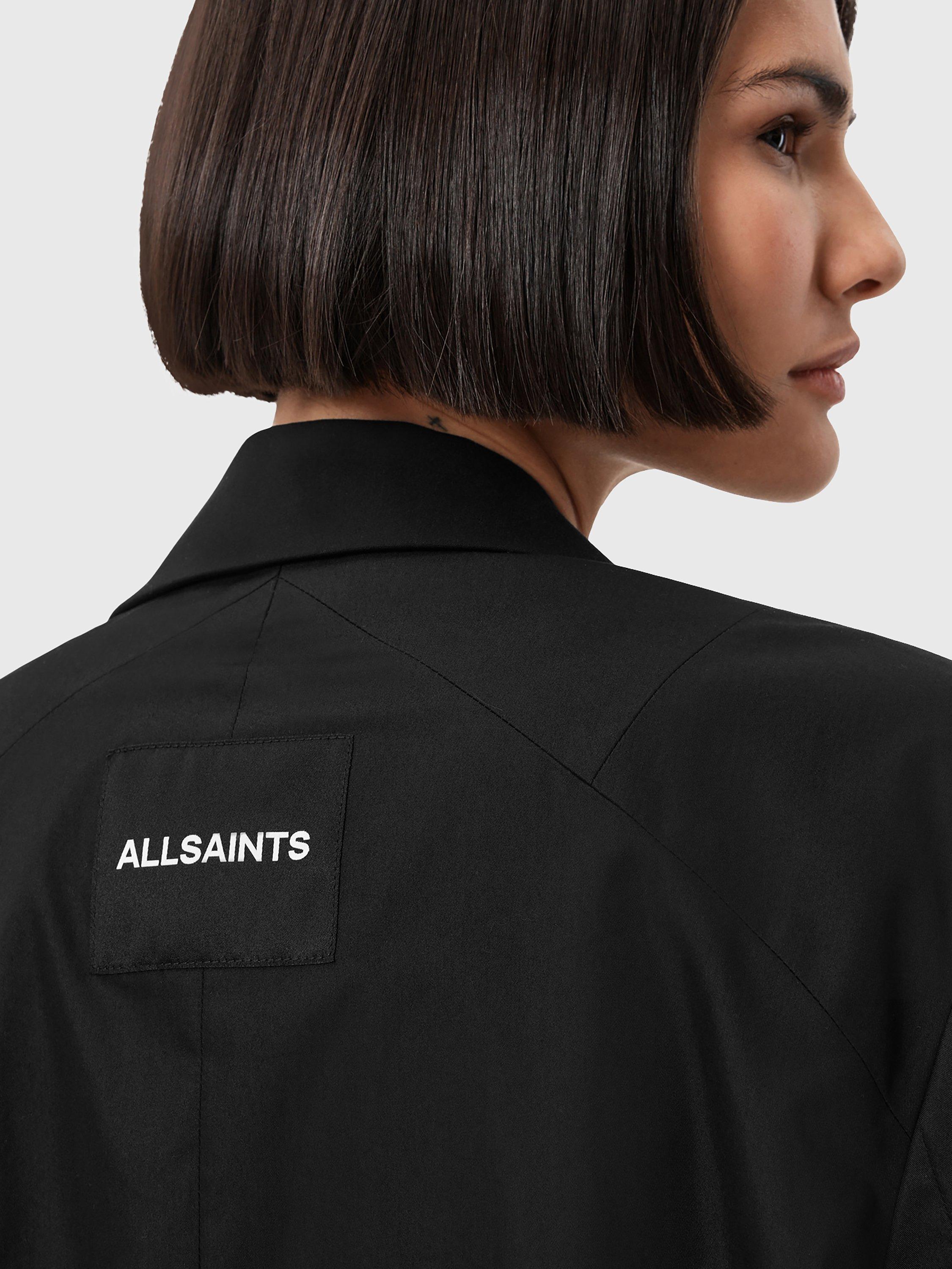 Product image 9 of 9, which shows AllSaints Alassett Longline Blazer, Black, 8