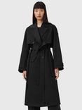 AllSaints Cadence Organic Cotton Longline Trench Coat