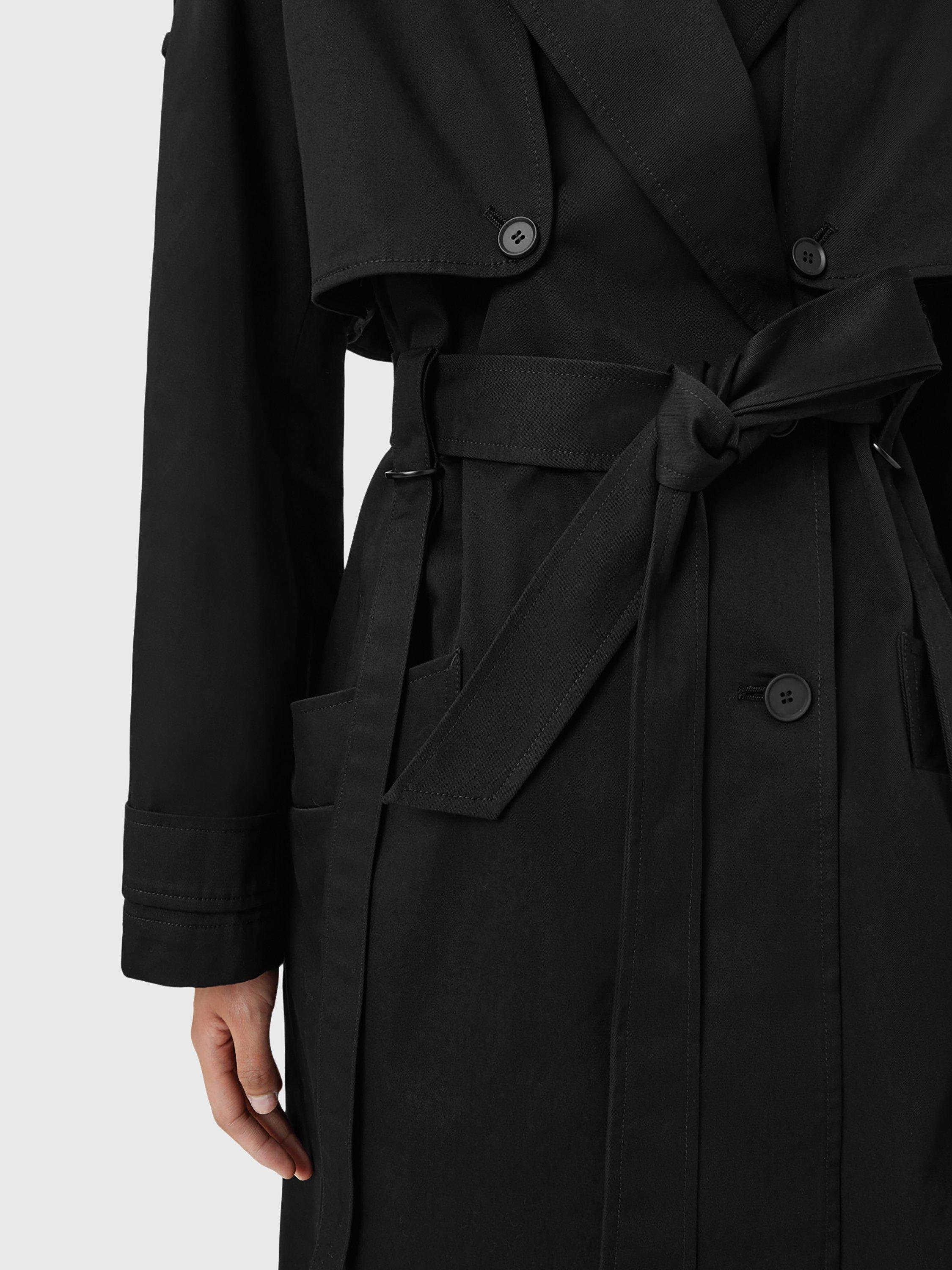 AllSaints Cadence Organic Cotton Longline Trench Coat