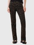 AllSaints Haldan Slim Fit Bootcut Leopard Print Jeans