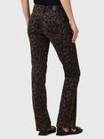 AllSaints Haldan Slim Fit Bootcut Leopard Print Jeans