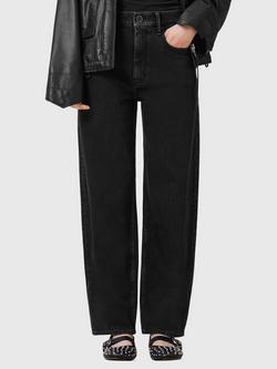 AllSaints Sadie Barrel Leg Jeans, Washed Black, Washed Black