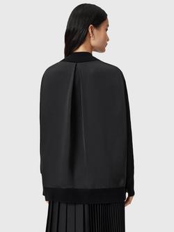 AllSaints Bern Panel V-Neck Wool Blend Jumper - view 2, Black