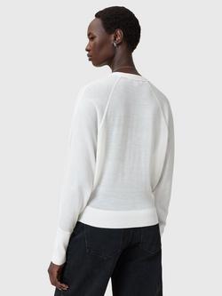 AllSaints Honor Wool V-Neck Cardigan - view 2, Chalk White
