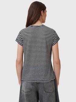 AllSaints Anna Stripe T-Shirt, Chalk/Ink - view 2, Chalk/Ink