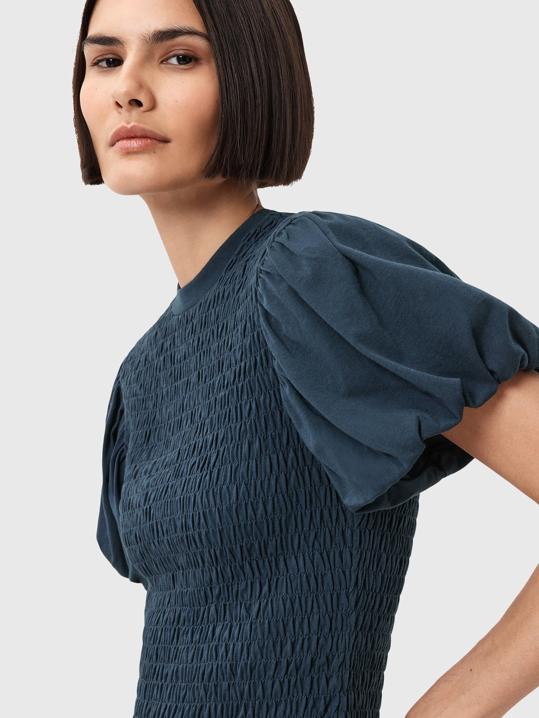 Product image 6 of 8, which shows AllSaints Dael Cotton Top, Midnight Blue, XS