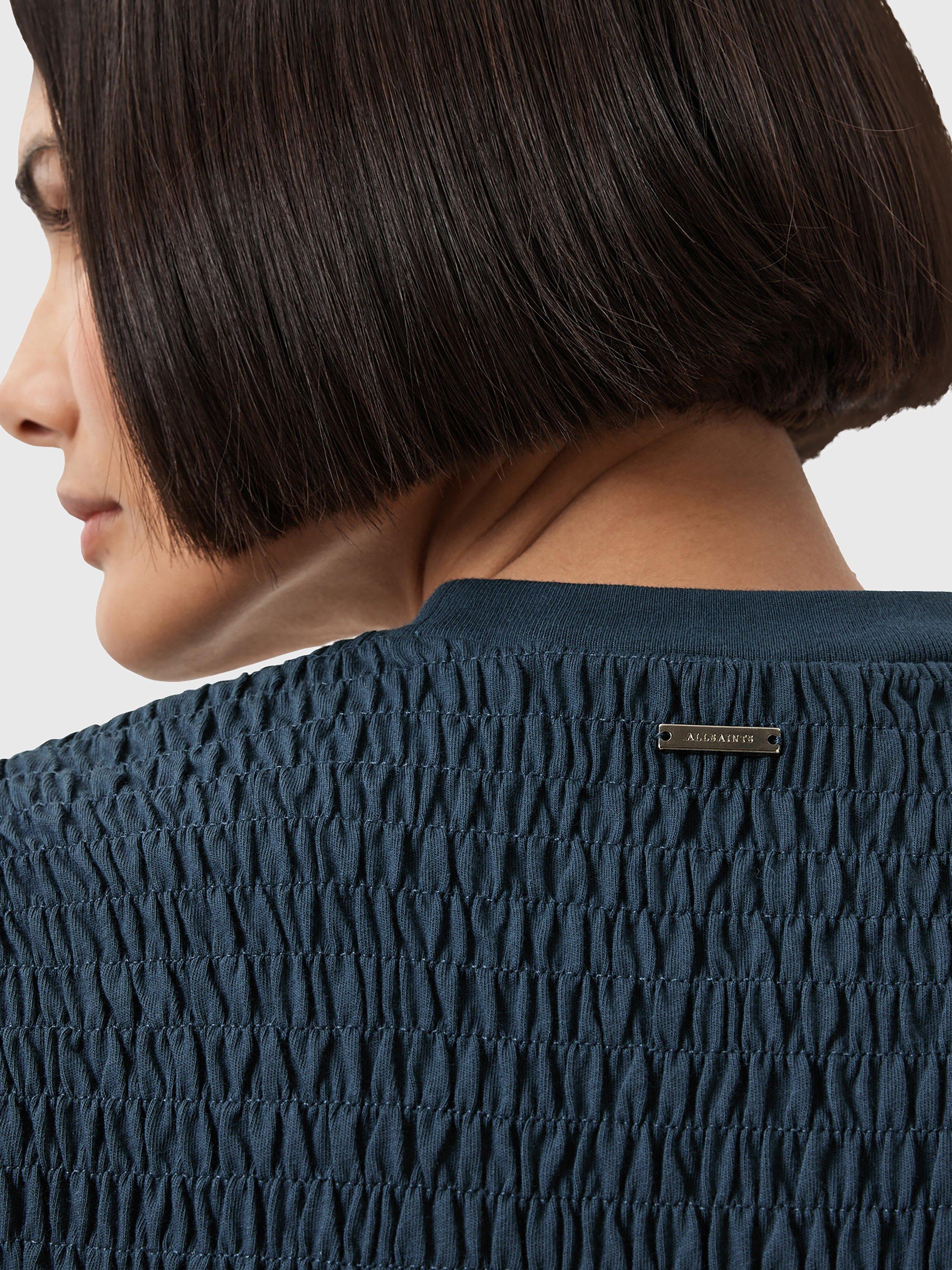 Product image 8 of 8, which shows AllSaints Dael Cotton Top, Midnight Blue, XS