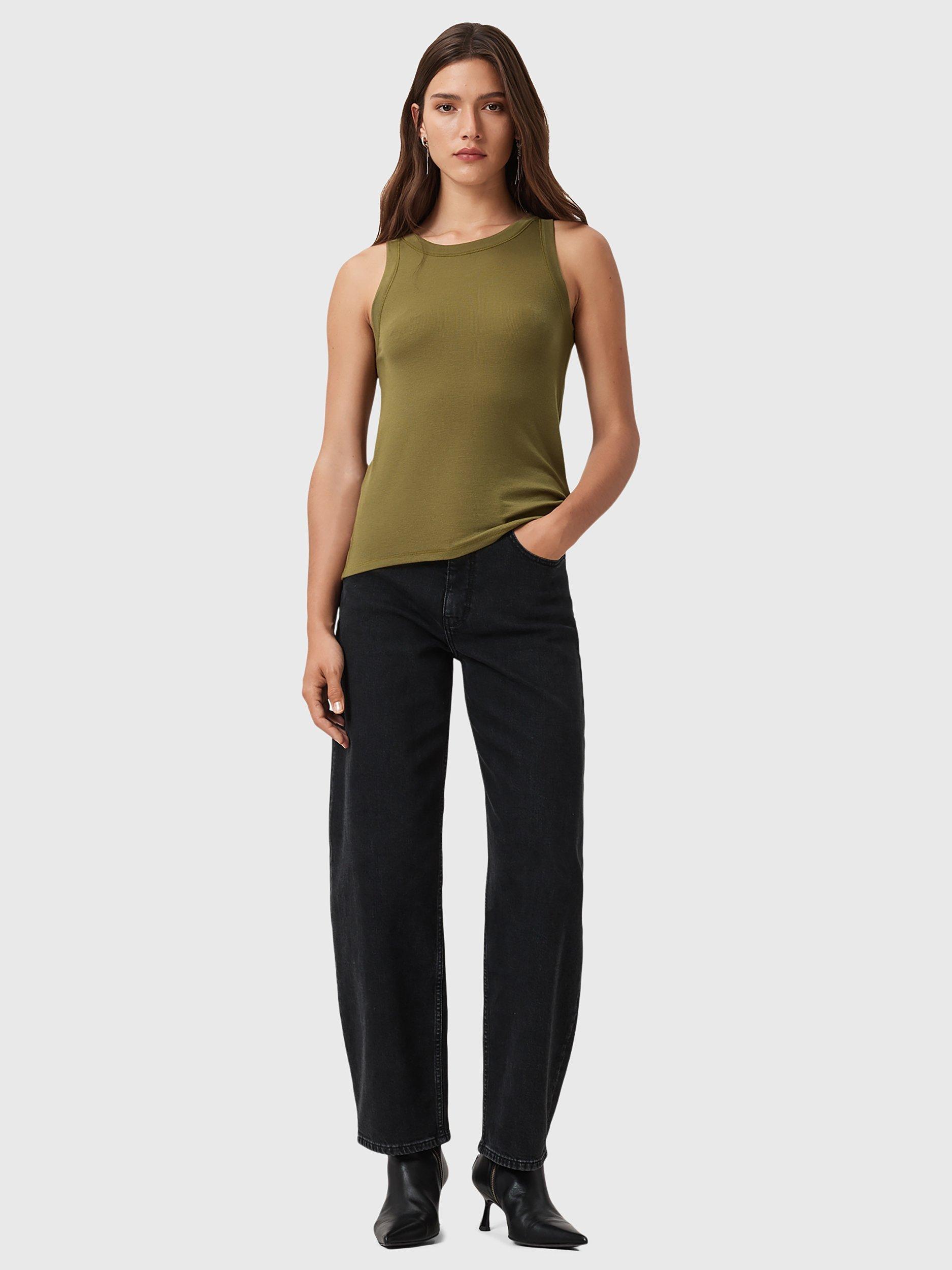 Product image 3 of 8, which shows AllSaints Rina Tank Top, Fango Green, XS