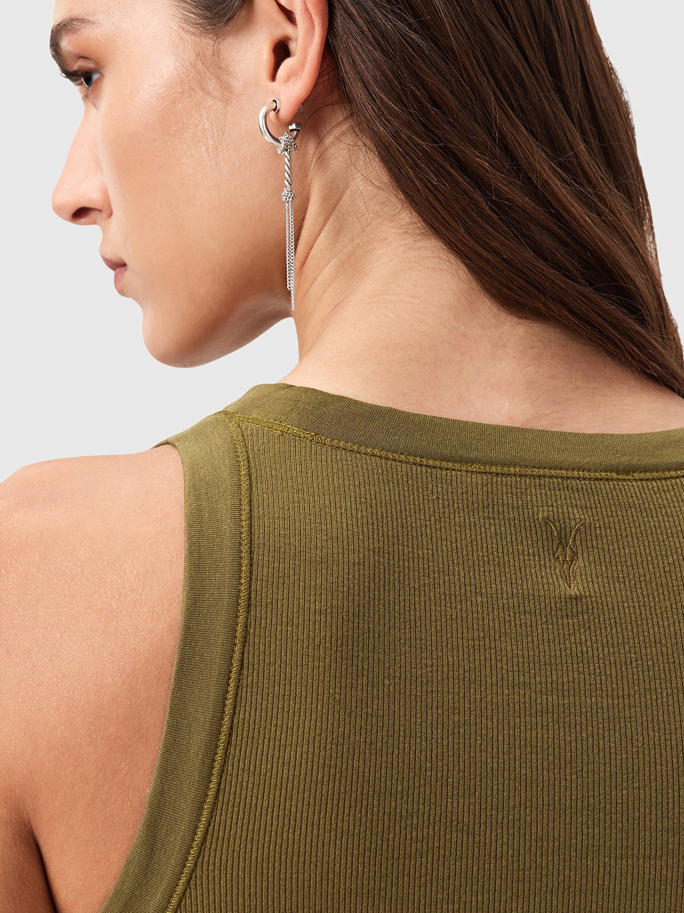 Product image 7 of 8, which shows AllSaints Rina Tank Top, Fango Green, XS