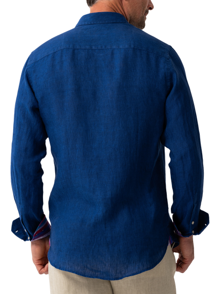 KOY Regular Fit Linen Shirt - view 2, Blue Royal