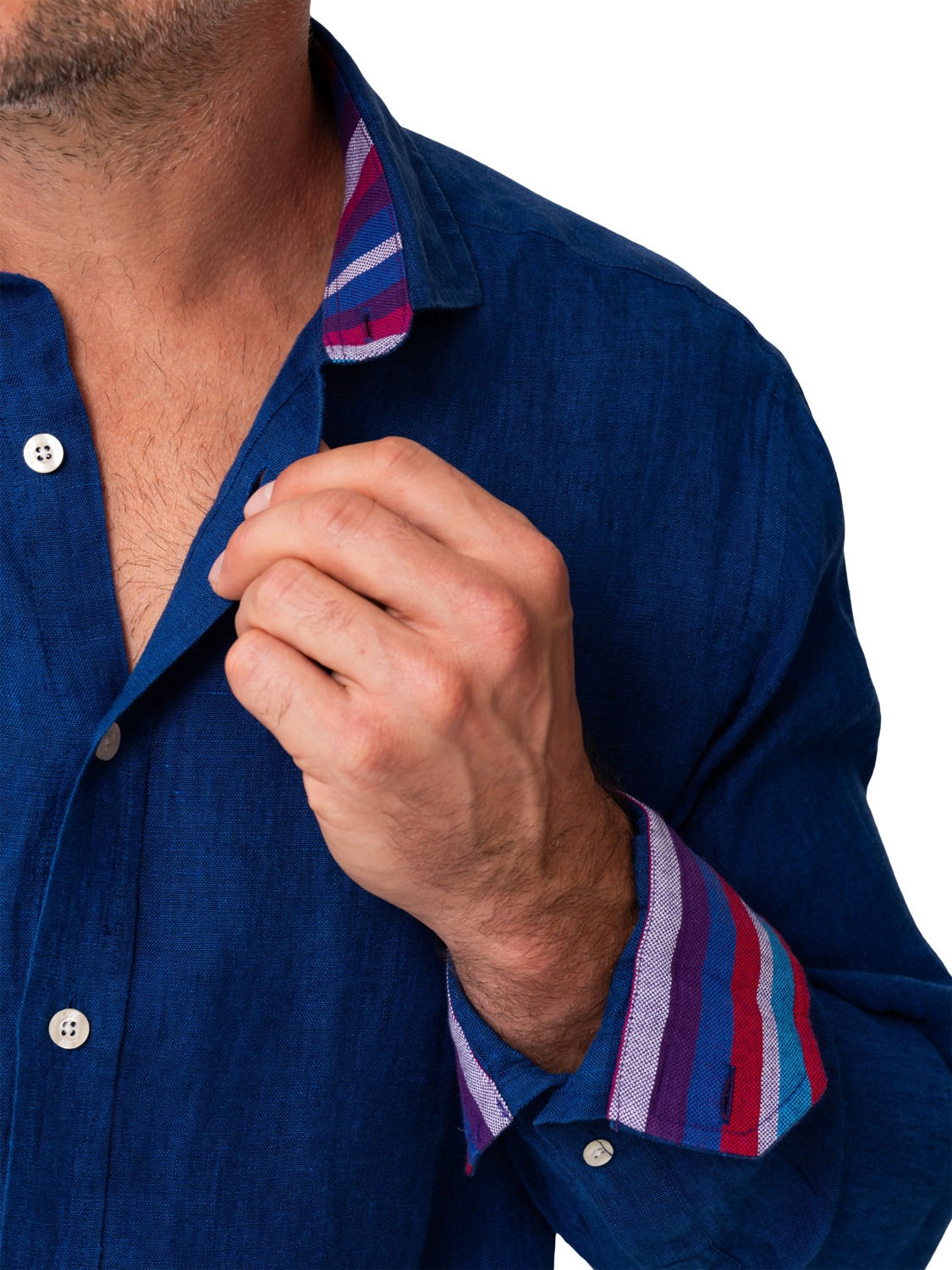 Product image 5 of 7, which shows KOY Regular Fit Linen Shirt, Blue Royal, S