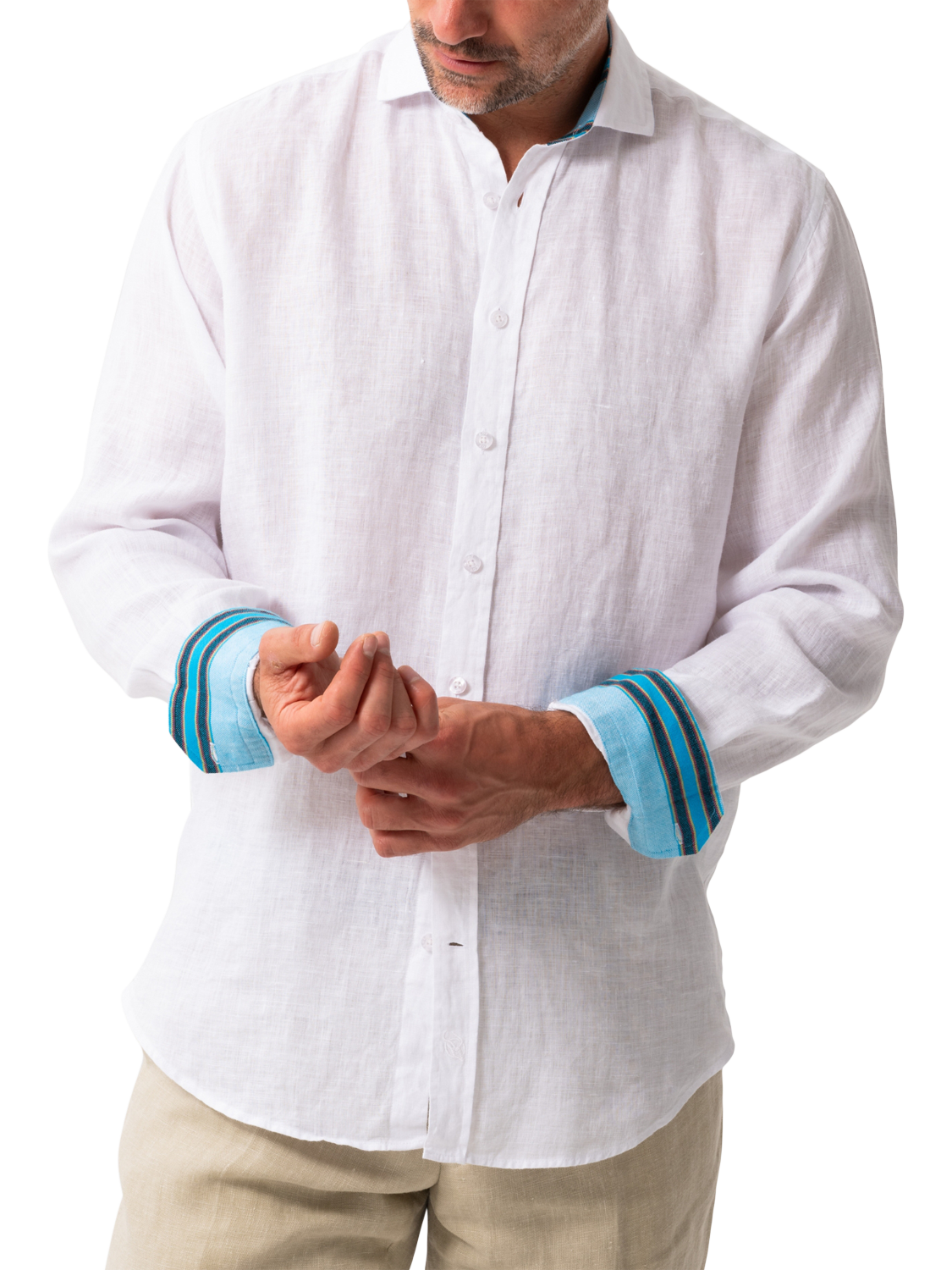 Product image 1 of 7, which shows KOY Regular Fit Linen Shirt, White White, XL