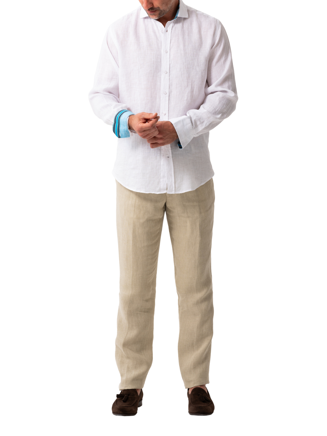 Product image 3 of 7, which shows KOY Regular Fit Linen Shirt, White White, XL