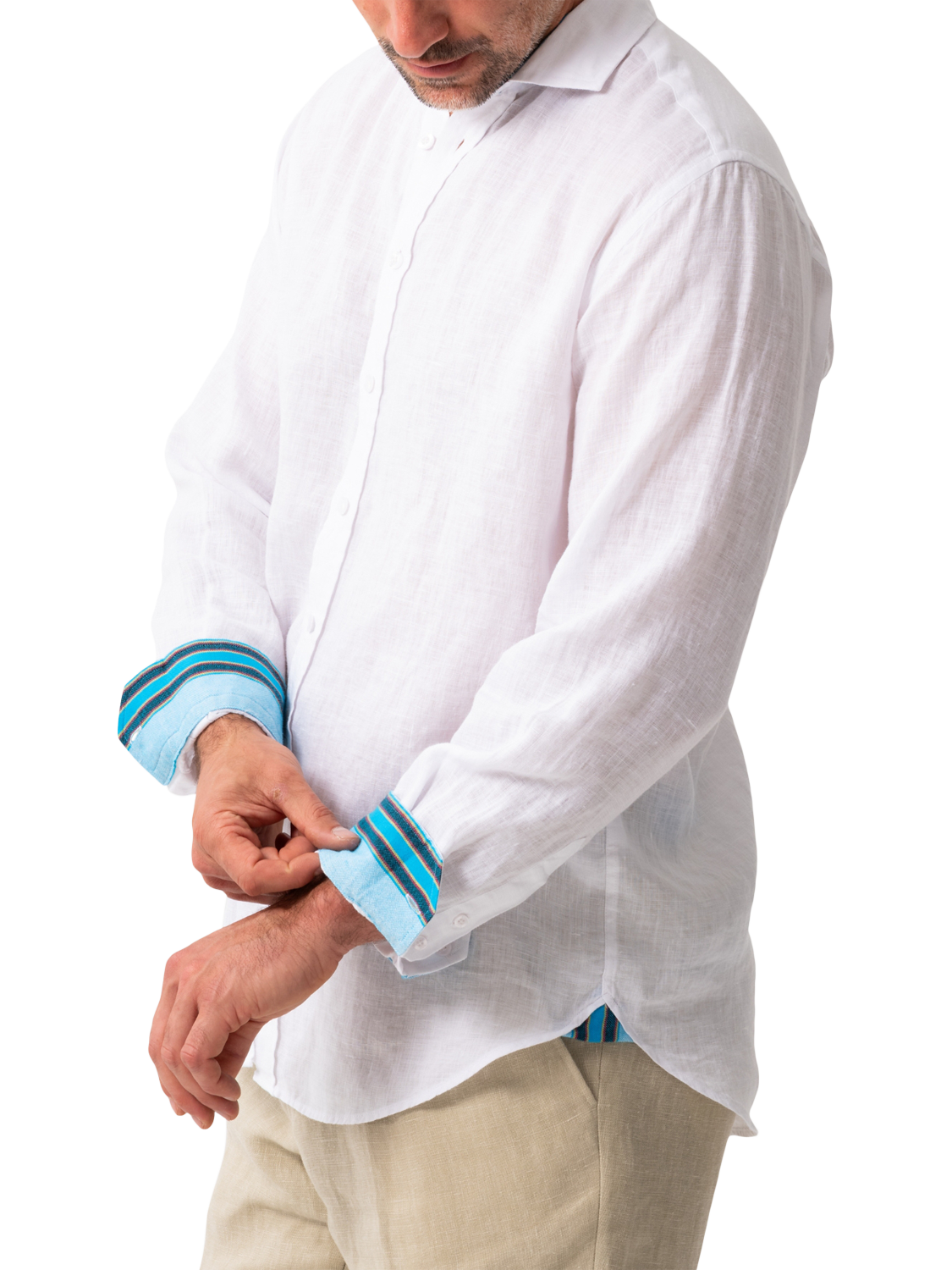 Product image 4 of 7, which shows KOY Regular Fit Linen Shirt, White White, XL