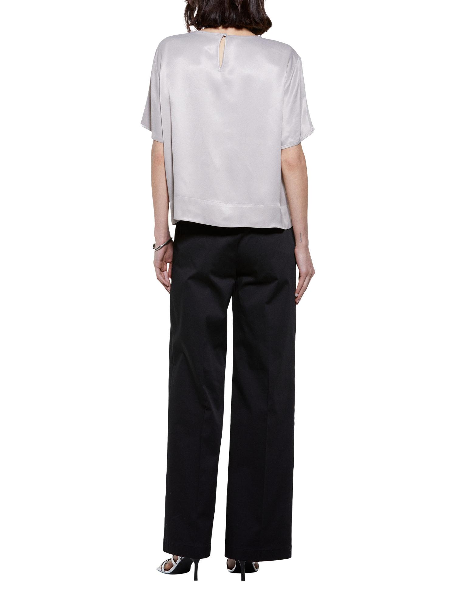 Product image 2 of 5, which shows SISLEY Mid Rise Wide Leg Trousers, Black, 8