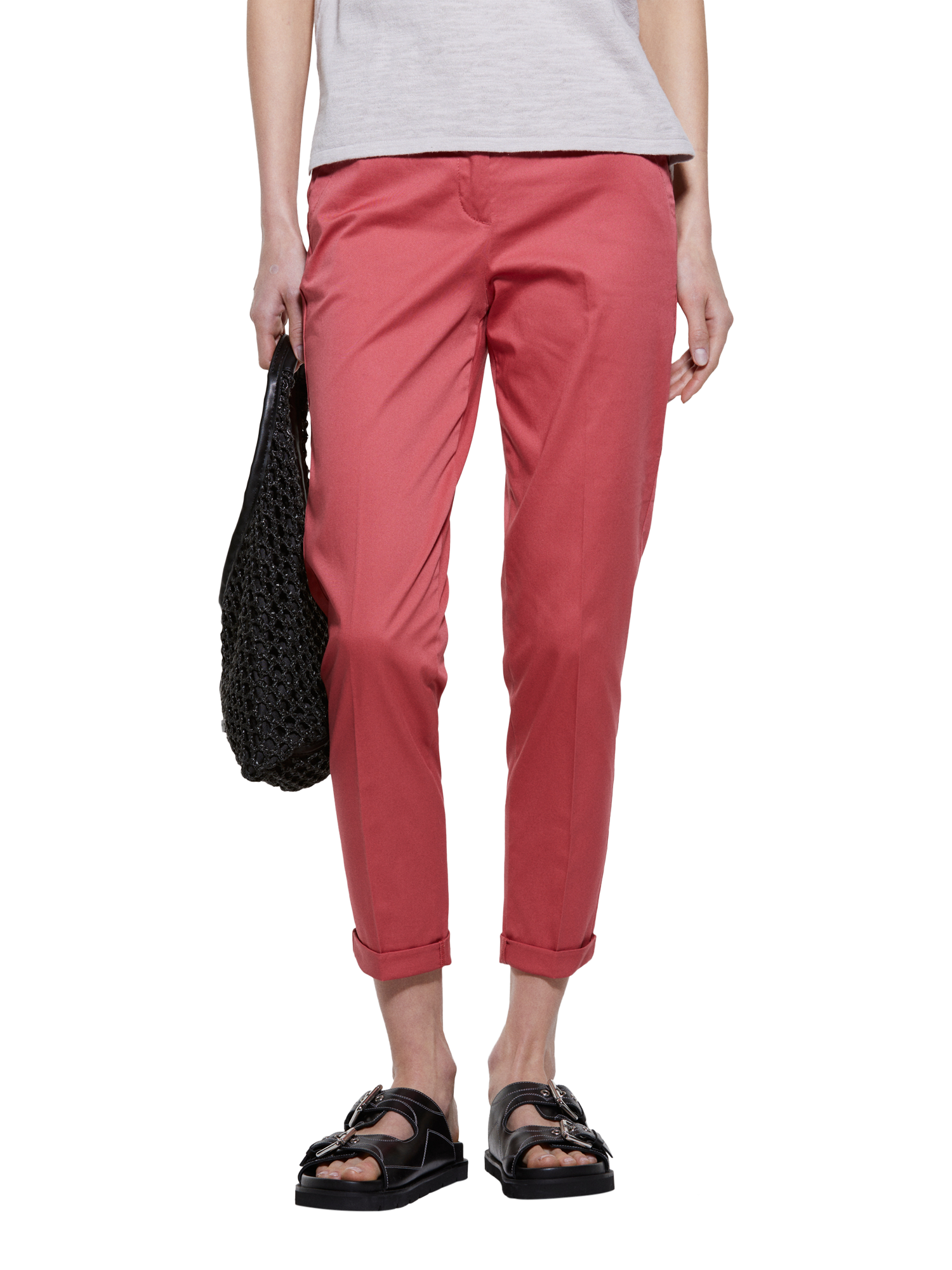 Product image 1 of 5, which shows SISLEY Tailored Cigarette Trousers, Pink, 8