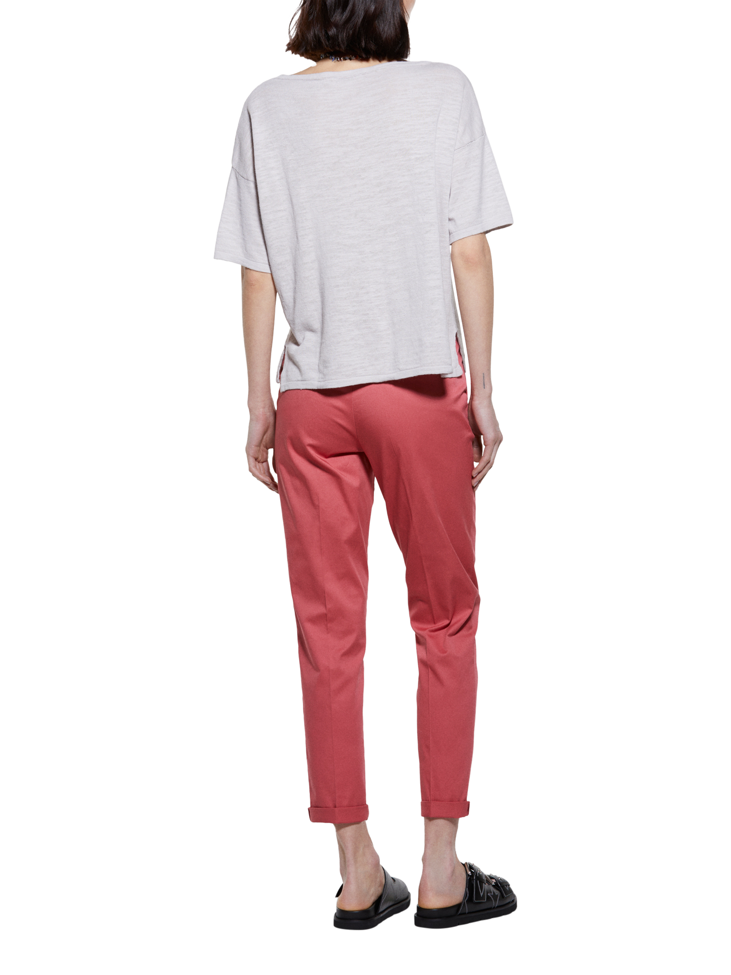 Product image 2 of 5, which shows SISLEY Tailored Cigarette Trousers, Pink, 8