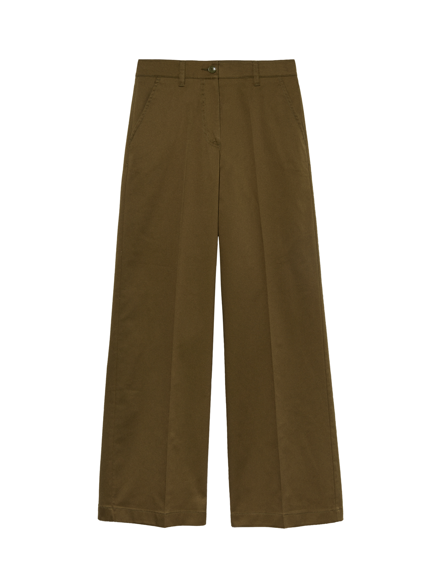 Product image 5 of 5, which shows SISLEY Mid Rise Wide Leg Trousers, Green, 10